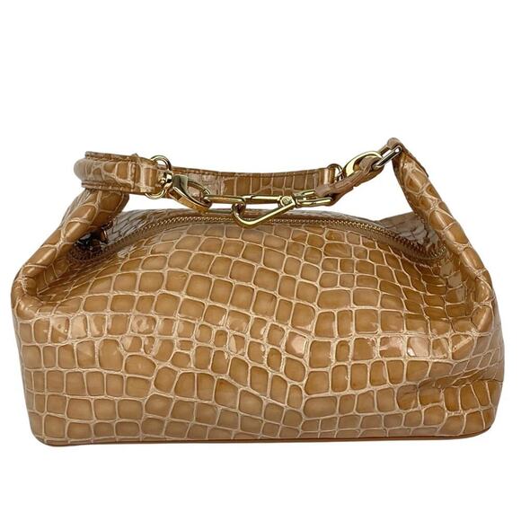 REJINA PYO Patent Leather Croc Taupe Olivia Bag - Picture 2 of 15